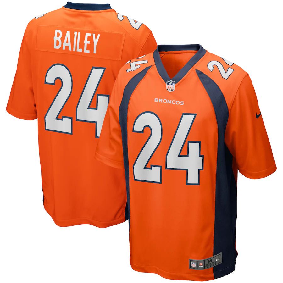Men Denver Broncos 24 Champ Bailey Nike Orange Game Retired Player NFL Jersey